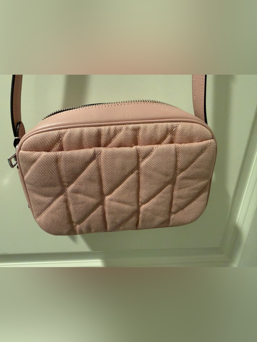 Coach Mini Jamie Camera Bag Pink Quilted Denim Leather - Picture 10 of 12